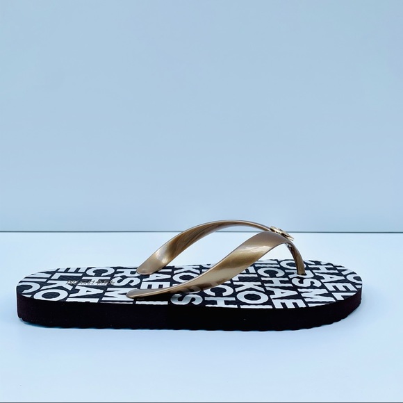 Micheal Kors Gold/Gold logo Flip Flop - Picture 6 of 10